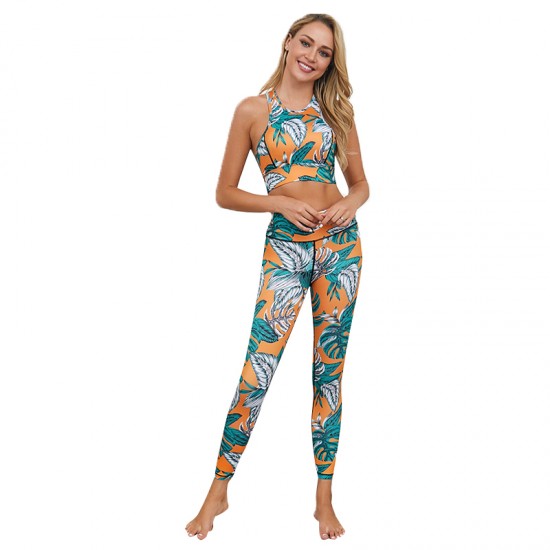 Women Color Print Yoga Set